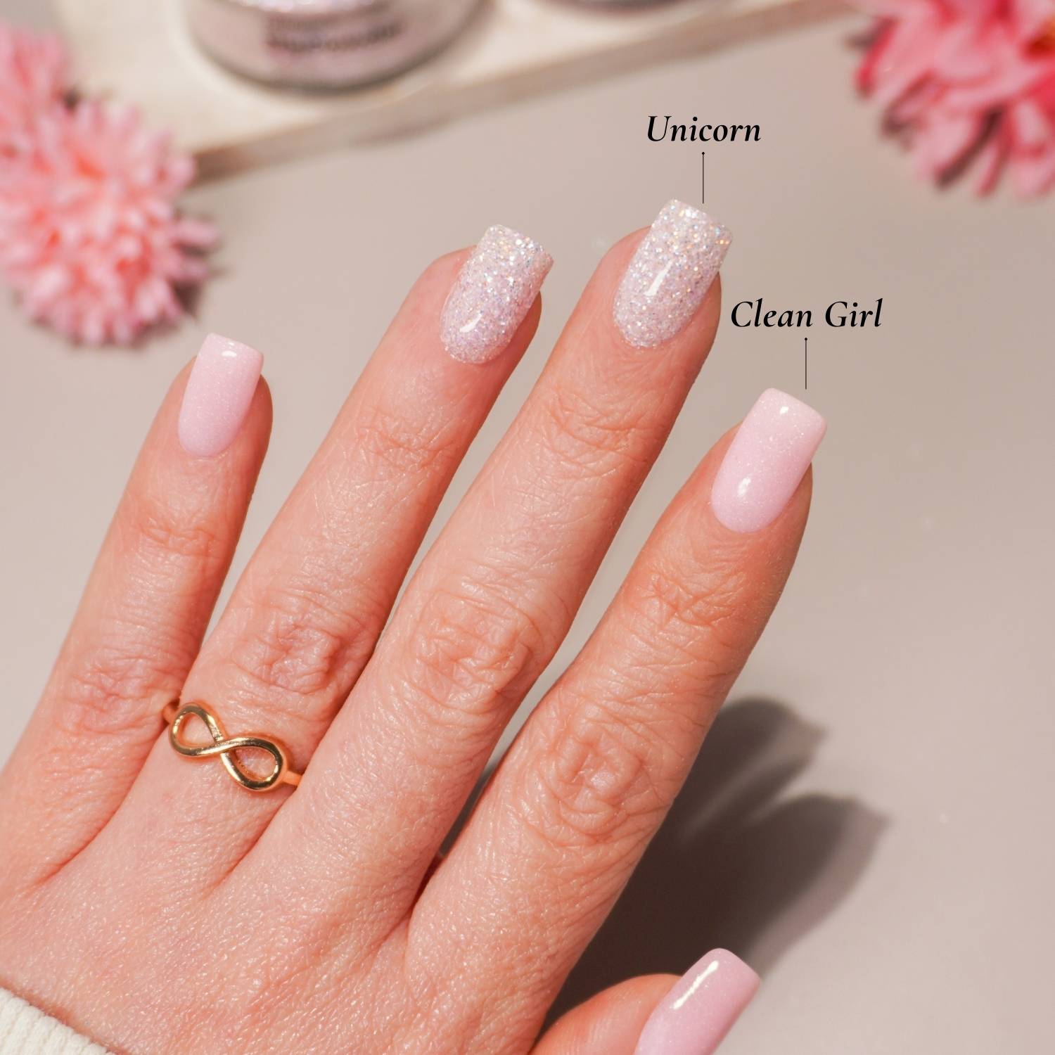 Dipping powder cleangirl unicorn von dipdrip frühling hände fingernägel dip powder nails